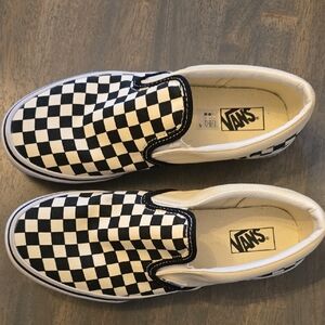 Vans Black and White Checkerboard Slip-Ons